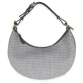 Fendi Grigio Wool Vitello Grace Houndstooth Kleiner Fendigraphy Hobo Grau