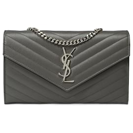 Yves Saint Laurent-YVES SAINT LAURENT Bag in Gray Leather - 101812-Grey