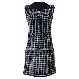Chanel-Neues 9K Lesage Tweed Kleid-Blau