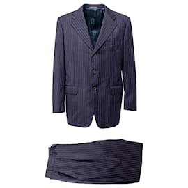 Corneliani-Corneliani Pinstripe Suit-Blue,Navy blue