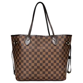 Louis Vuitton-Louis Vuitton Damier Ebene Monogram Neverfull MM Shopper Sac-Marron