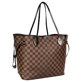 Louis Vuitton-Louis Vuitton Damier Ebene Monogram Neverfull MM Shopper Sac-Marron