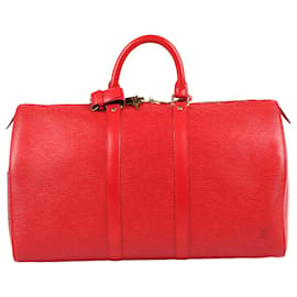 Louis Vuitton-Louis Vuitton Epi Keepall 45 Red M42977-Red