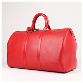 Louis Vuitton-Louis Vuitton Epi Keepall 45 Red M42977-Red