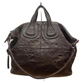Givenchy-Givenchy Nightingale Brown Textured Leather Handbag-Brown