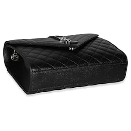 Saint Laurent-Bolsa de ombro média envelope Saint Laurent Black Grain De Poudre Triquilt-Preto