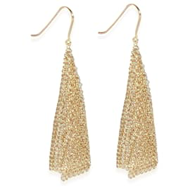Tiffany & Co-TIFFANY & CO. Elsa Peretti Mesh Scarf Earrings Small Model  (Yellow gold)-Silvery,Metallic