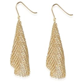 Tiffany & Co-TIFFANY & CO. Elsa Peretti Mesh Scarf Earrings Small Model  (Yellow gold)-Silvery,Metallic