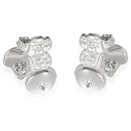 Tiffany & Co-TIFFANY & CO. Paper Flowers Earrings in  Platinum 0.76 ctw-Silvery,Metallic