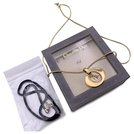 Christian Dior-Collier de lettres pendantes avec logo en métal doré vintage-Doré