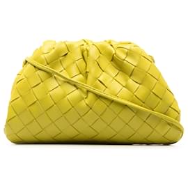 Bottega Veneta-Bottega Veneta Yellow Intrecciato The Mini Pouch-Amarelo
