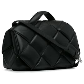 Bottega Veneta-Bottega Veneta Black Maxi Intrecciato Padded Leather Satchel-Black