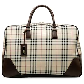 Burberry-Burberry Brown House Check Business Bag-Brown,Beige