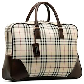 Burberry-Burberry Brown House Check Business Bag-Brown,Beige