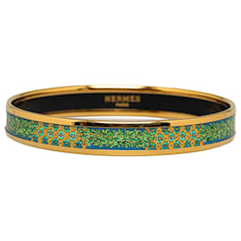 Hermès-Bracelet en émail étroit vert Hermes-Autre