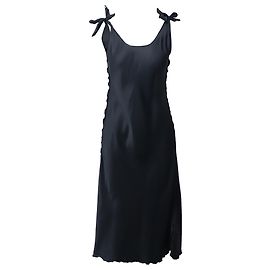 Acne Studios Vestido midi com amarração no ombro em viscose preta Preto