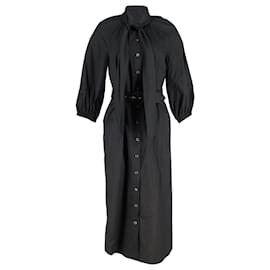 Zimmermann-Robe longue ceinturée à col noué Zimmermann en viscose de polyester noir-Noir
