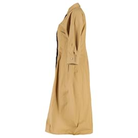 Jil Sander-Jil Sander Hourglass Shirt Maxi Dress in Beige Cotton-Brown,Beige