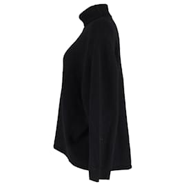 Totême-Jersey de cuello alto de canalé Totême de lana negra-Negro