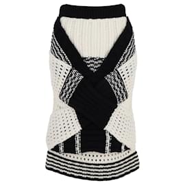 Burberry-Burberry Crochet Knit Midi Skirt in Cream Wool-White,Cream