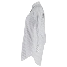 Thom Browne-Thom Browne Mini-robe rayée en coton blanc-Blanc