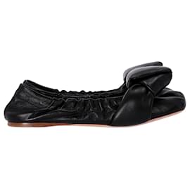Miu Miu-Miu Miu Knot Detail Ballet Flats in Black Leather-Black