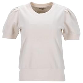 Burberry-Burberry Puff-Sleeved Top in Cream Cotton-White,Cream