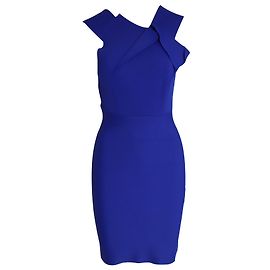 Robe ajustée asymétrique Roland Mouret en rayonne bleue Bleu