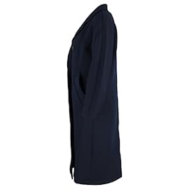 Joseph-Joseph lined-Breasted Coat in Navy Wool-Blue,Navy blue