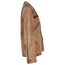 Saint Laurent-Saint Laurent Utility Jacket in Brown Suede-Brown