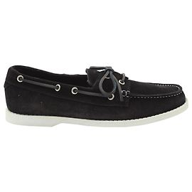 Scarpe da barca Saint Laurent in pelle scamosciata nera Nero