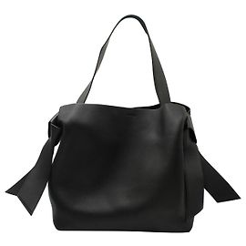 Acne Studios Musubi Midi Shoulder Bag in Black Leather Black