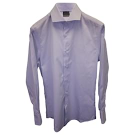 Brunello Cucinelli-Camisa Brunello Cucinelli com botões em algodão azul claro-Azul,Azul claro