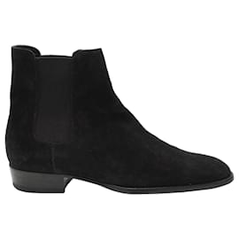 Saint Laurent-Saint Laurent Wyatt Chelsea Boots in Black Suede-Black