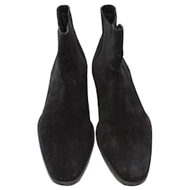 Saint Laurent-Saint Laurent Wyatt Chelsea Boots in Black Suede-Black