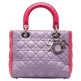 Dior-Bolso de mano Dior Medium Cannage de piel Lady Dior de piel en buen estado-Otro