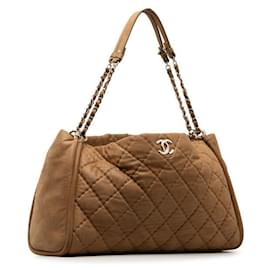 Chanel-Quilted Leather Chain Tote Bag-Other