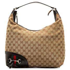 Gucci-GG Canvas Horsebit Shoulder Bag  232968-Other