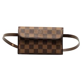 Louis Vuitton-Louis Vuitton Damier Ebene Pochette Florentine Canvas Belt Bag N51857 In sehr gutem Zustand-Andere