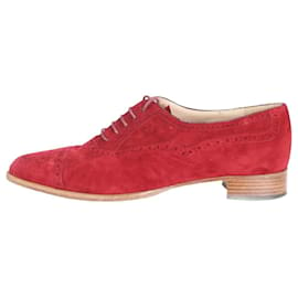 Manolo Blahnik-Zapatos brouges de ante rojo - talla UE 37-Roja