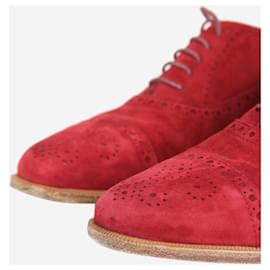 Manolo Blahnik-Zapatos brouges de ante rojo - talla UE 37-Roja