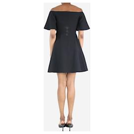 Valentino-Mini-robe trapèze noire à col large - taille UK 6-Noir