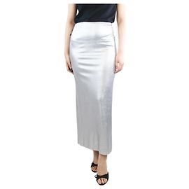 Tom Ford Silver metallic fitted maxi skirt - size M Silvery