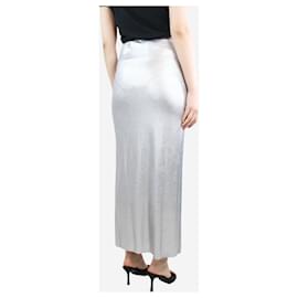 Tom Ford-Silver metallic fitted maxi skirt - size M-Silvery