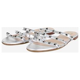 Valentino-Silver Rockstud sandals - size EU 37-Silvery