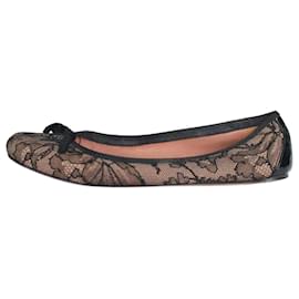 Alaïa-Chaussures plates noires en dentelle florale - taille EU 38-Noir