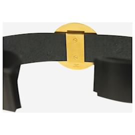 Céline-Black leather circular belt-Black