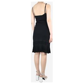 Chanel-Black sleeveless lace-trimmed midi slip dress - size UK 10-Black