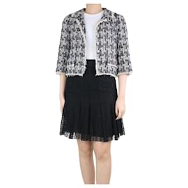 Chanel-Black and white tweed jacket - size UK 10-Black