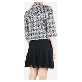 Chanel-Casaco de tweed preto e branco - tamanho UK 10-Preto